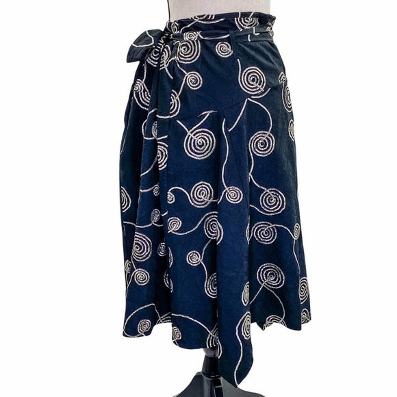 SIMPLY French Black Geometric Asymmetrical Skirt - Picture 3 of 11